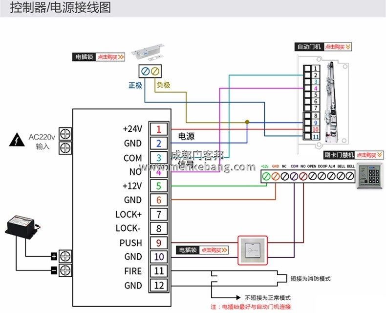 自動(dòng)門(mén)后備電源接線圖