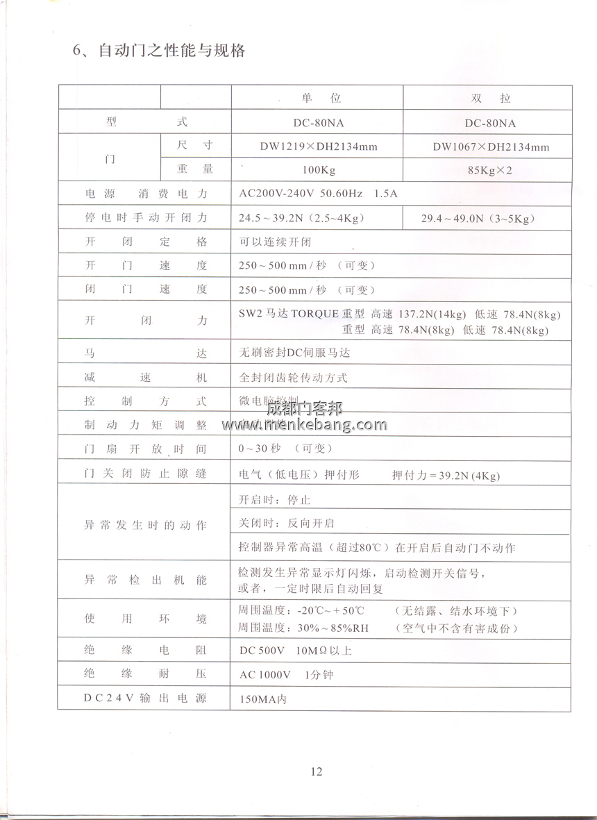gmt自動(dòng)門說明書
